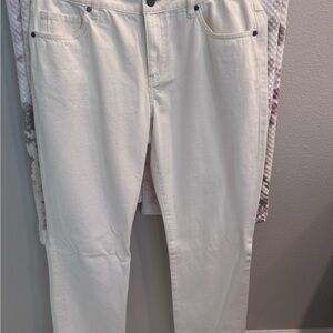 CAbi Women's Straight-Leg White Jeans